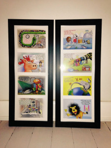 En heldig baby har fået disse i dåbsgave. Rammer fra Ikea.